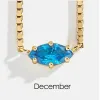 14K Shallow Gold Deep Aquamarite