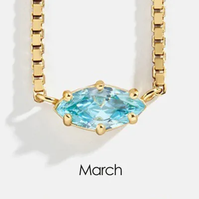 Women Fashion Multicolor Horse Eye Zircon Box Chain Necklace