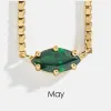 14K Light Golden Green Stone