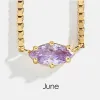 14K Light Gold Lt.Purple (Blue) Stone