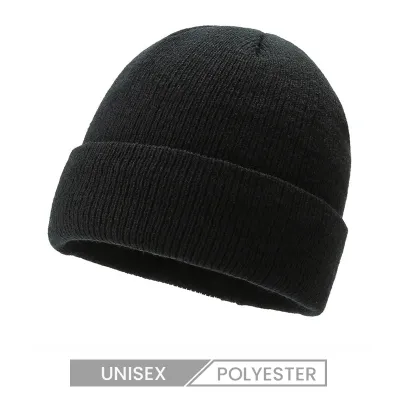 Unisex Solid Color Casual Knit Hat Custom Embroidery