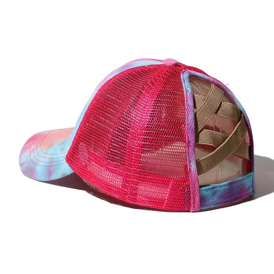 Custom Logo Women Fashion Tie-Dye Printed Cap