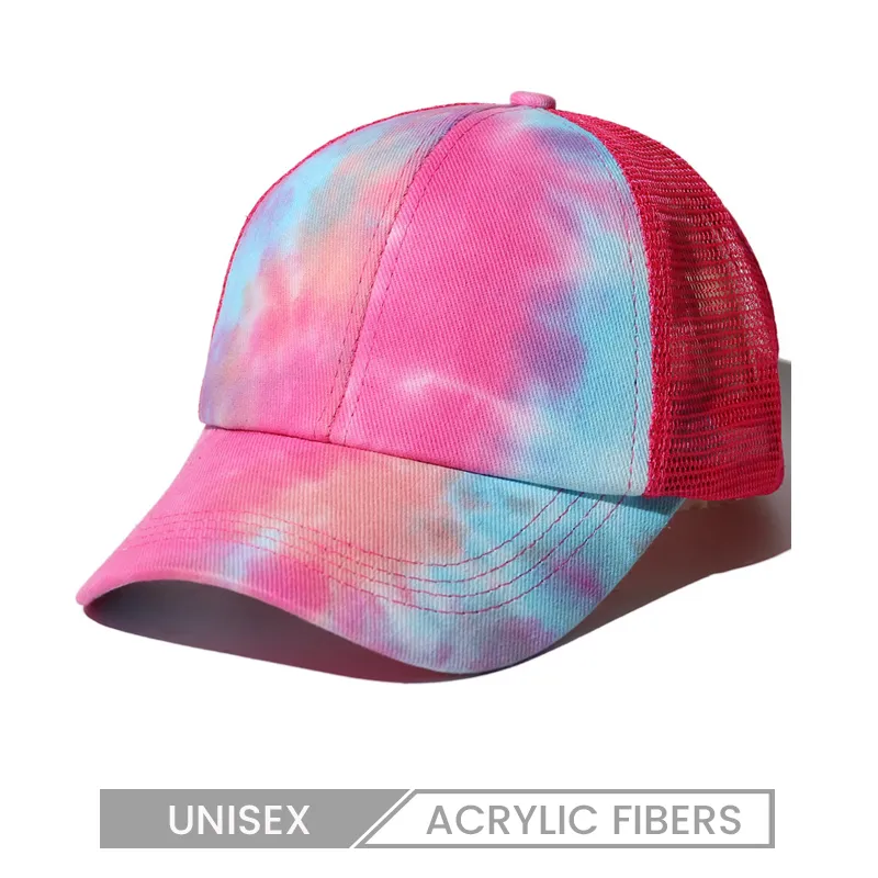 Custom Logo Women Fashion Tie-Dye Printed Cap