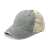 Broken Ponytail Net Cap-Grey