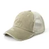 Broken Ponytail Net Cap-Khaki