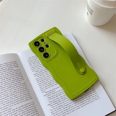 Women Fashion Solid Color Silicone Wristband Stand Samsung Mobile Phone Case