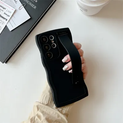 Women Fashion Solid Color Silicone Wristband Stand Samsung Mobile Phone Case