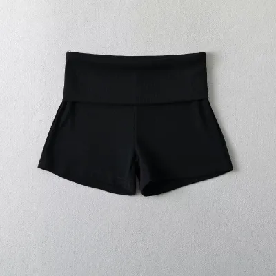 Women Fashion Sexy Lace-Up Strapless Tanks Turn-Up Shorts Set