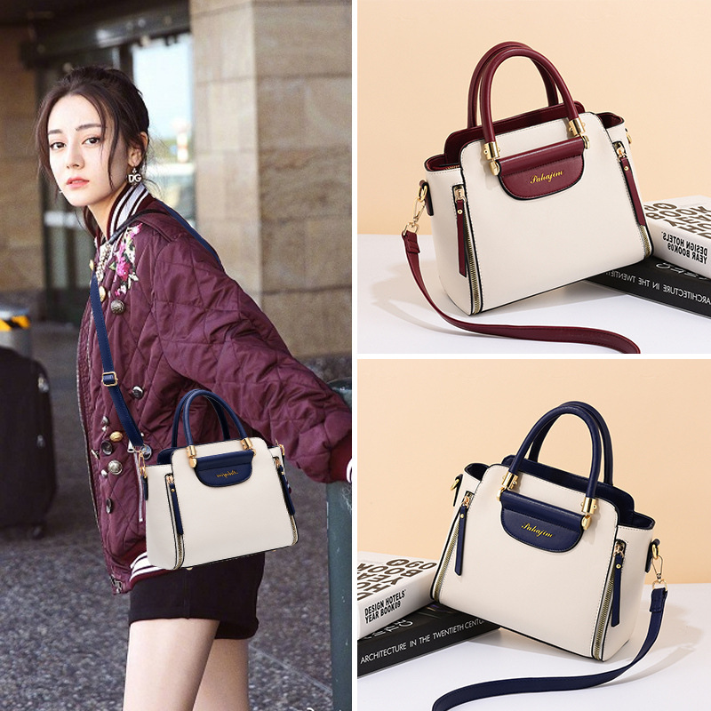 Wholesale Women Fashion Large Capacity Colorblock Square Zip