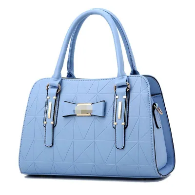 Women Simple Rhomboid Large Capacity PU Handbag Boston Bag