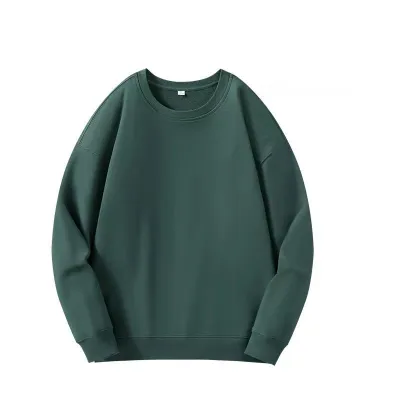 Custom Logo 330g Unisex Casual Solid Color Pullover Sweatshirt