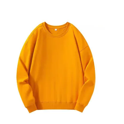 Custom Logo 330g Unisex Casual Solid Color Pullover Sweatshirt