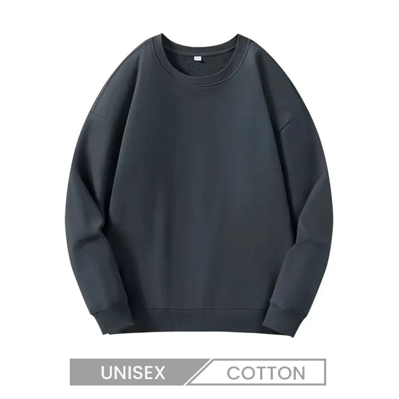 Custom Logo 330g Unisex Casual Solid Color Pullover Sweatshirt