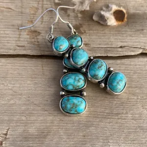 Women Retro Fashion Creative Turquoise Alloy Earrings