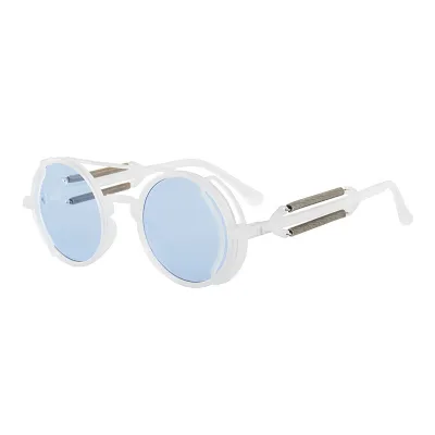 Women Fashion Punk Style Round Hollow Frame Sunglasses