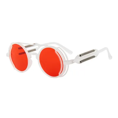 Women Fashion Punk Style Round Hollow Frame Sunglasses