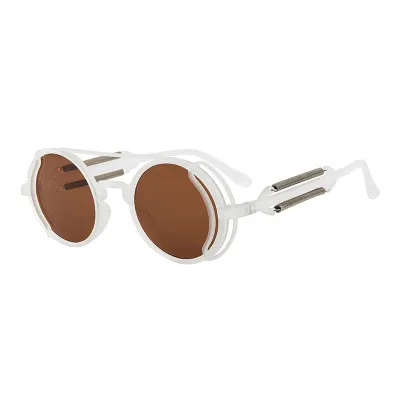 Women Fashion Punk Style Round Hollow Frame Sunglasses