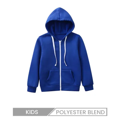 Autumn And Winter ChildrenS Kids Zipper Solid Color Hoodie Custom