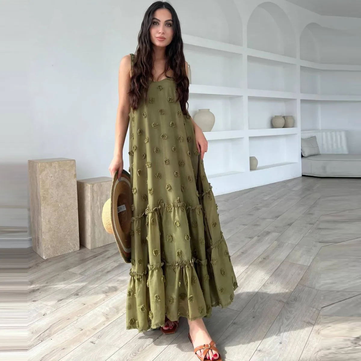 Summer Women Floral Sling Maxi Dress