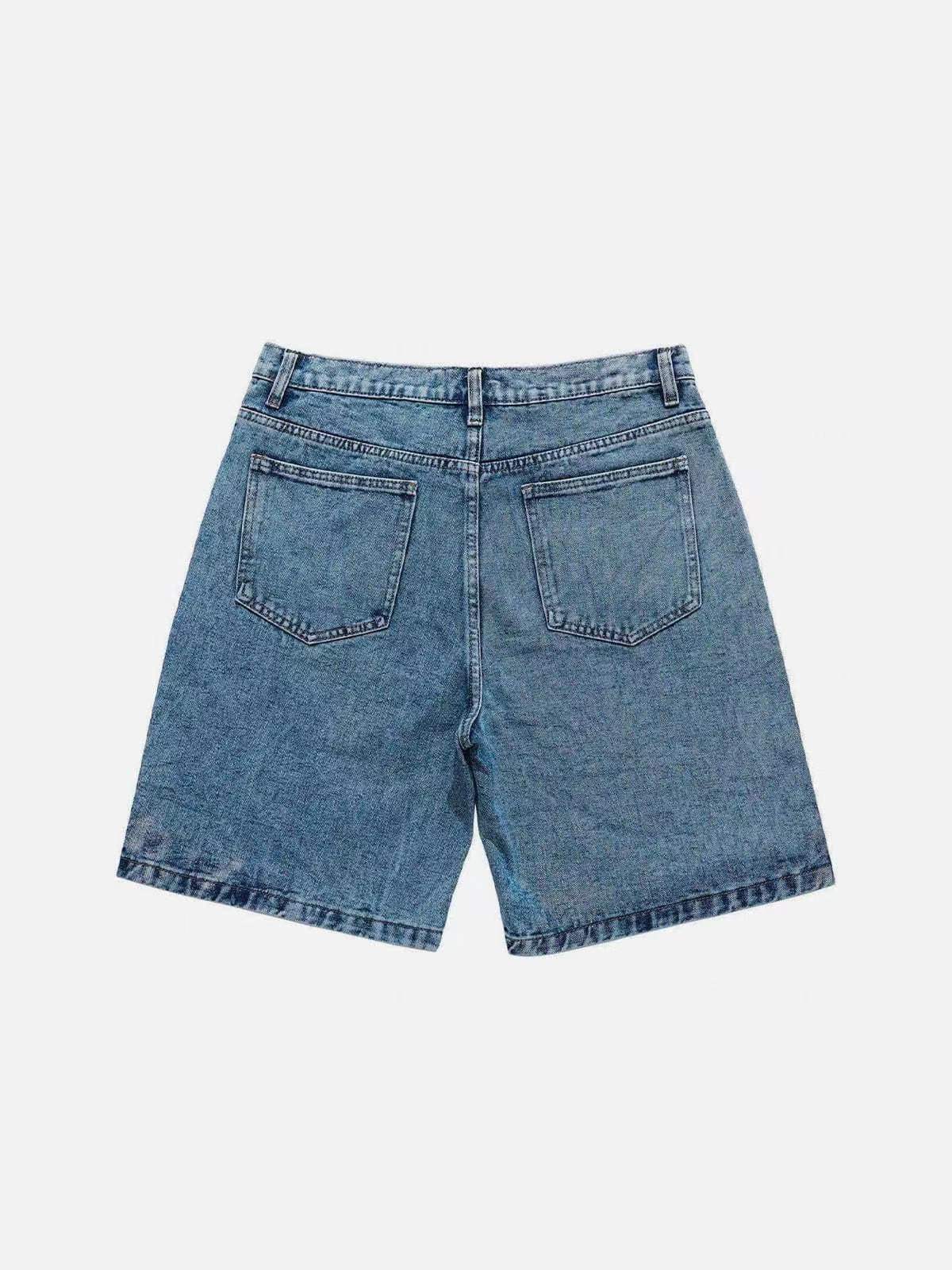 【SATIIIZ】Sued Patch Bermuda Pants Cardi Damage Camo Bermuda Pants - satiiiz