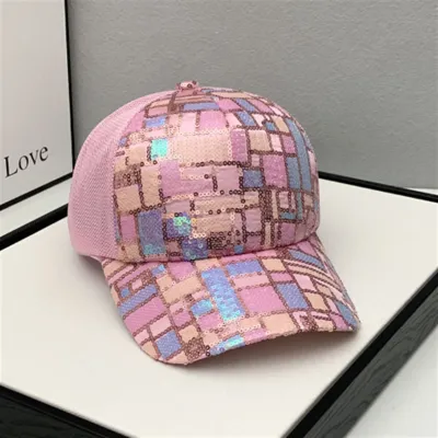 Summer Women Fashion Sequin Breathable Sunshade Cap