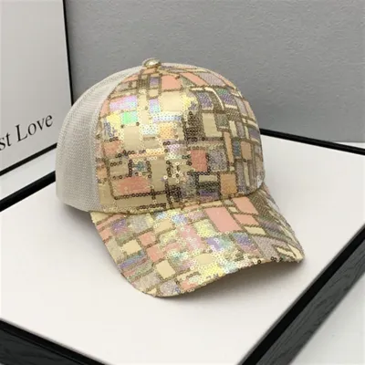 Summer Women Fashion Sequin Breathable Sunshade Cap