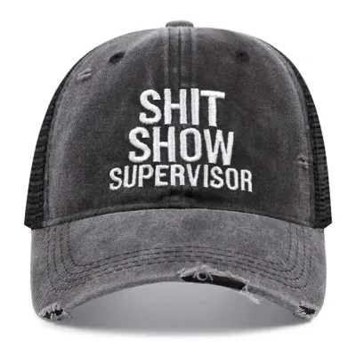 Neutral Fashion Simple Washed Hole Letter Embroidered Sunshade Cotton Cap