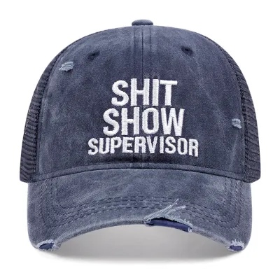 Neutral Fashion Simple Washed Hole Letter Embroidered Sunshade Cotton Cap