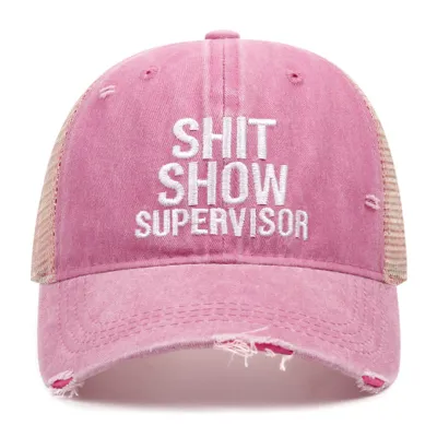 Neutral Fashion Simple Washed Hole Letter Embroidered Sunshade Cotton Cap