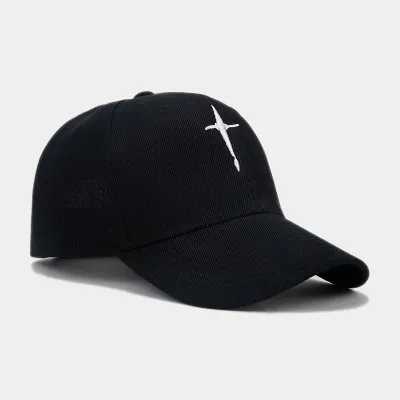 Simple Fashion Unisex Cross Embroidered Dome Sunshade Cap