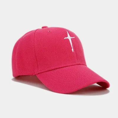 Simple Fashion Unisex Cross Embroidered Dome Sunshade Cap