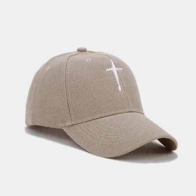 Simple Fashion Unisex Cross Embroidered Dome Sunshade Cap