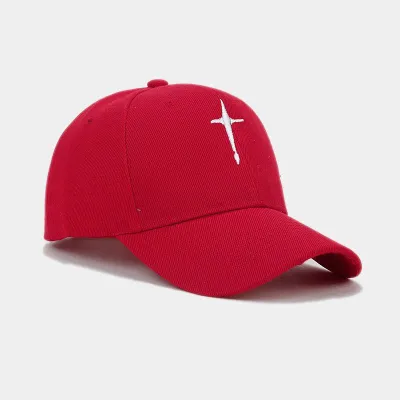 Simple Fashion Unisex Cross Embroidered Dome Sunshade Cap