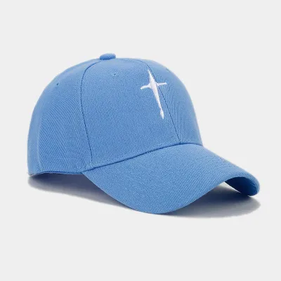 Simple Fashion Unisex Cross Embroidered Dome Sunshade Cap