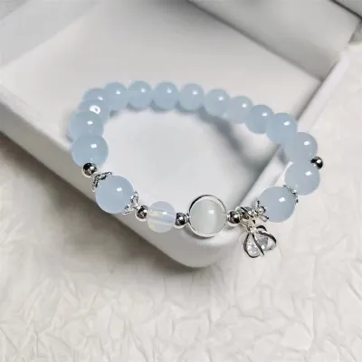 Women Fashion Cat Eye Crystal Beaded Bracelet