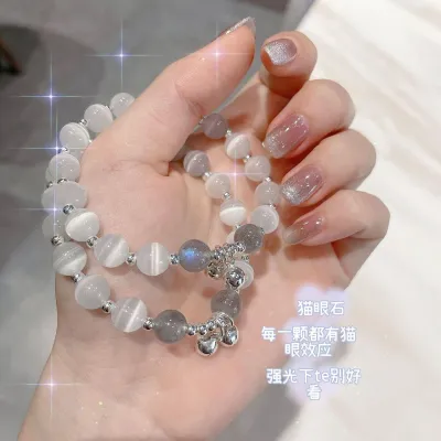 Women Fashion Cat Eye Crystal Beaded Bracelet