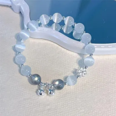 Women Fashion Cat Eye Crystal Beaded Bracelet