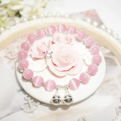 Women Fashion Cat Eye Crystal Beaded Bracelet