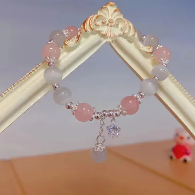 Women Fashion Cat Eye Crystal Beaded Bracelet