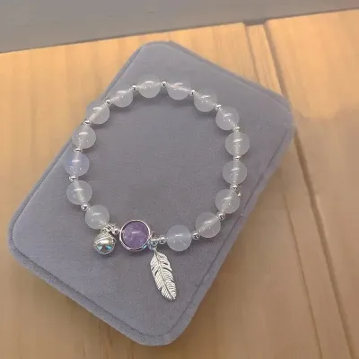 Women Fashion Cat Eye Crystal Beaded Bracelet