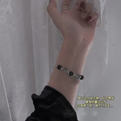 Women Fashion Cat Eye Crystal Beaded Bracelet