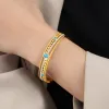Z075-Blue Turquoise Gold Bracelet