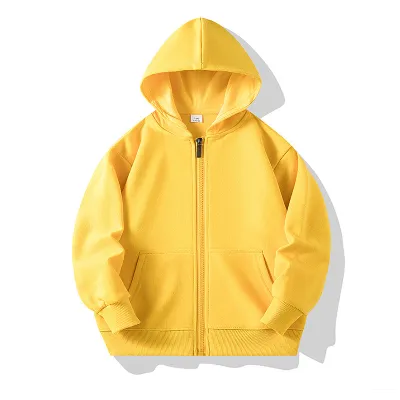 Spring And Autumn Zipper Kids Children Solid Color Hoodie Custom