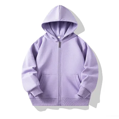 Spring And Autumn Zipper Kids Children Solid Color Hoodie Custom