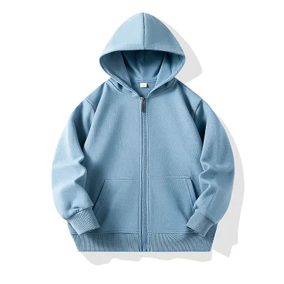 Spring And Autumn Zipper Kids Children Solid Color Hoodie Custom