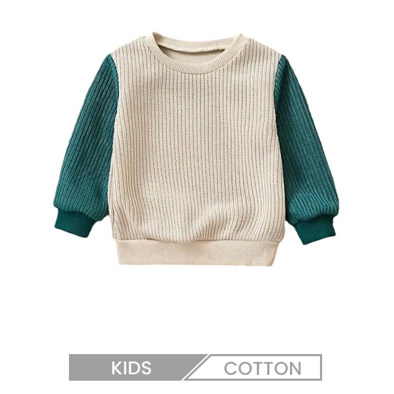 Kids Basic Unisex contrast Color Long Sleeve Sweatshirt Custom