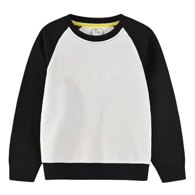 Kids Round Neck Color Matching Custom Pullover Sweatshirt