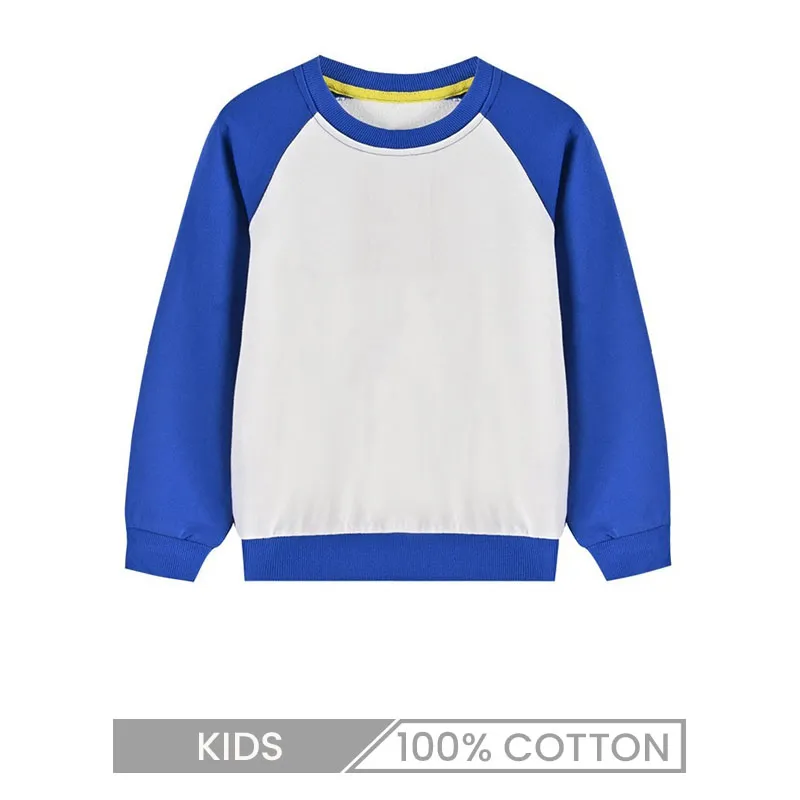 Kids Round Neck Color Matching Custom Pullover Sweatshirt