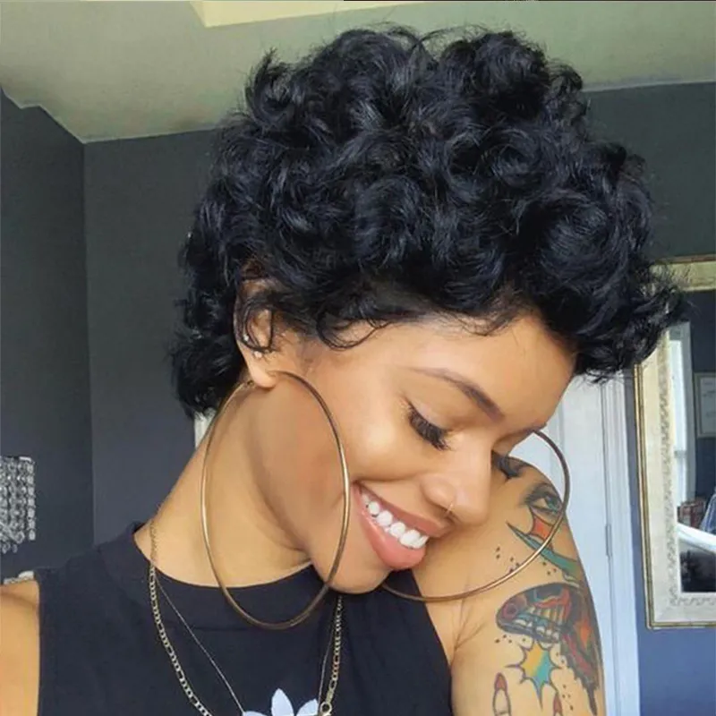 Women Fashion African Explosive Head Short Curly Hair Wig