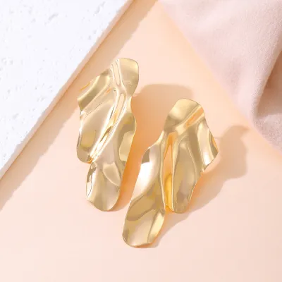 Fashion Irregular Metal Geometric Stud Earrings